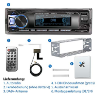 Autorádio XOMAX XM-RD275 s DAB+ tunerem a anténou I FM RDS I Bluetooth hands-free systém I 2xUSB, SD, Aux I 7 barev I 1 DIN